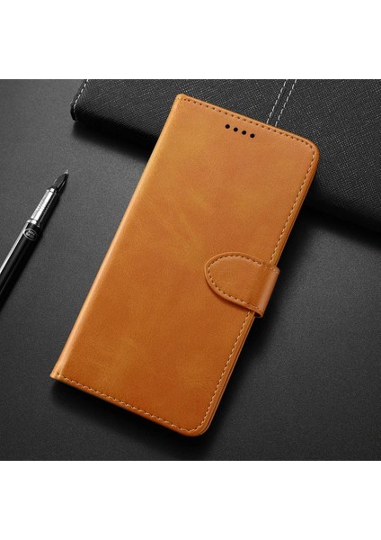 Samsung A24   Kartlikli Cüzdan Kilif (Deluxe Wallet Case)  Kahverengi̇