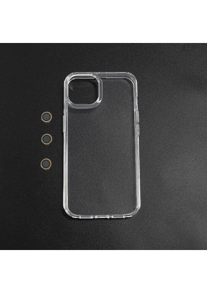 Apple iPhone 14 Pro Max  Şeffaf Lens Hedi̇yeli̇ Clear Case (Renk Seçeneği̇ Lens Içi̇ndi̇r) Deri̇n Mor