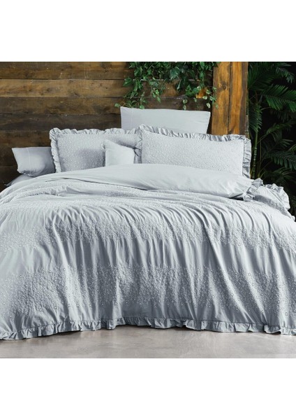 Girona Mavi Çift Kişilik %100 Pamuk Mood Comfort Nevresim Takımı