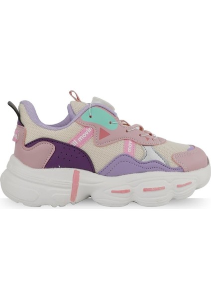 Cool Rex Pudra Akıllı Bağ Hafif Ortopedik Taban Kız Çocuk Spor Ayakkabı