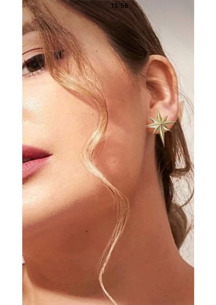 Kadın Gold Renk Kuzey Yıldızı Model Küpe