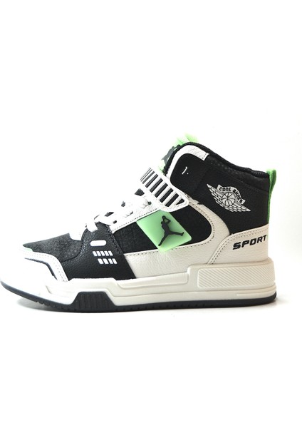 King Beyaz Bilekli Ortopedik Taban Erkek Çocuk Spor Ayakkabı