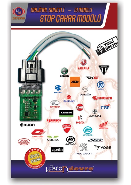 Benelli Uyumlu 13 Modlu Stop Çakar Modülü Uçak Kanadı Orijinal Soket F1 Stil Çakarlı Stop Devresi