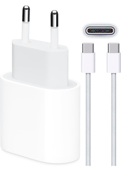 Apple iPhone 35W USB-C 16/15/pro/max/Plus Güç Adaptörü Set GaN Tech Type-C Hızlı Şarj Cihazı