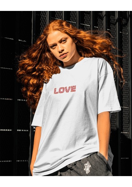 Love Çiçek Tasarım Relaxed Fit Kadın Baskılı Tişört modelleri