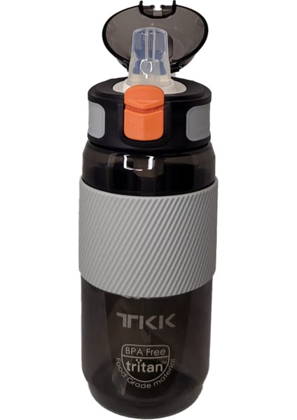 500 ml Siyah Silikon Pipetli Tritan Suluk Matara