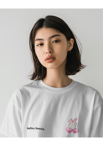 Cherry Tasarım Relaxed Fit Kadın Baskılı Tişört