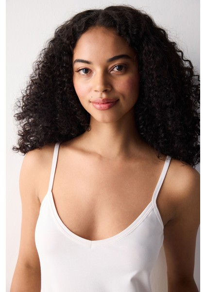 V Neck Cotton Beyaz Cami Atlet modelleri