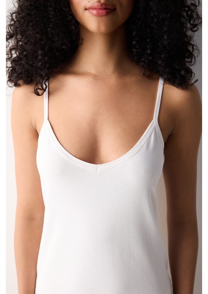 V Neck Cotton Beyaz Cami Atlet fırsatları