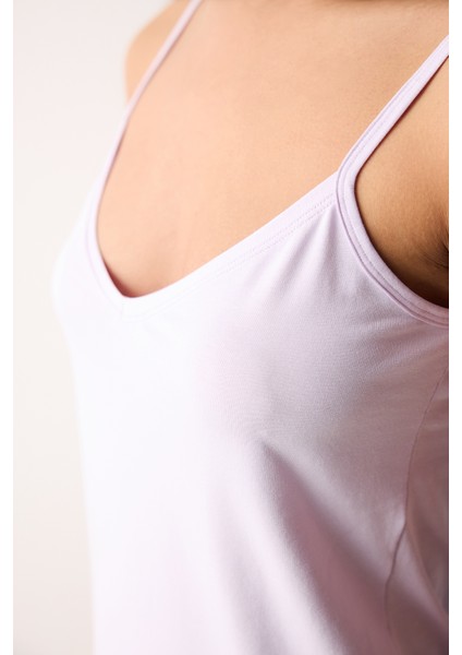 V Neck Cotton Açık Pembe Cami Atlet fırsatları