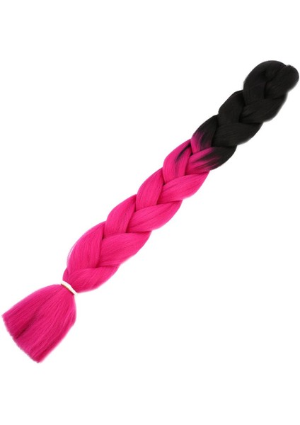 Afro Örgülük Sentetik Renk Geçişli Saç 100 Gr. Siyah Fuşya