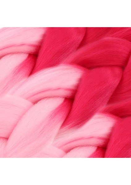 Afro Örgülük Sentetik Renk Geçişli Saç 100 Gr. Koyu Pembe Açık Pembe