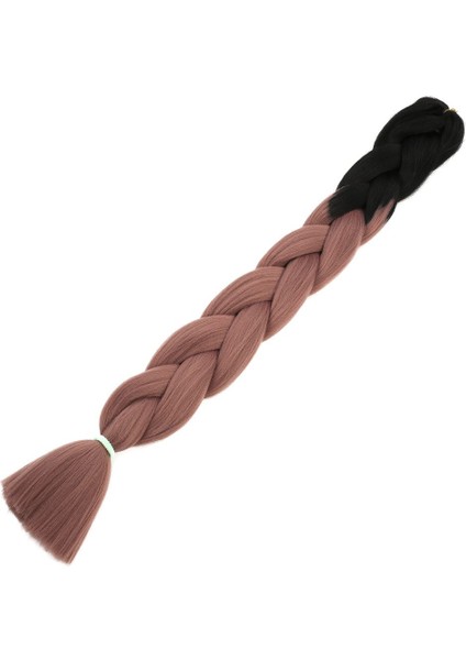 Afro Örgülük Sentetik Renk Geçişli Saç 100 Gr. Siyah Gülkurusu