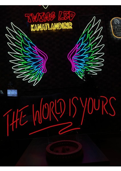 The World Is Yours Yazılı Neon Tabela