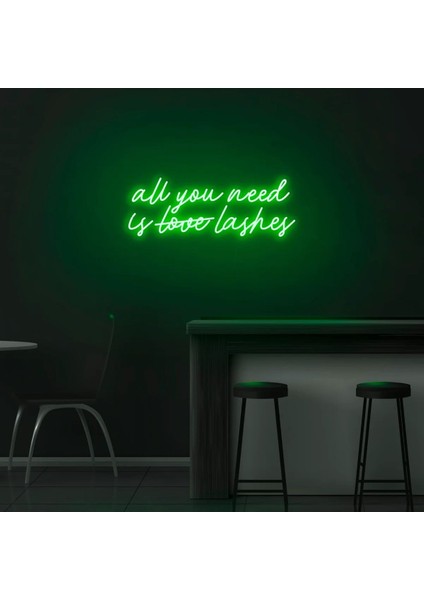 All You Need Is Love Lashes Yazılı Neon Tabela