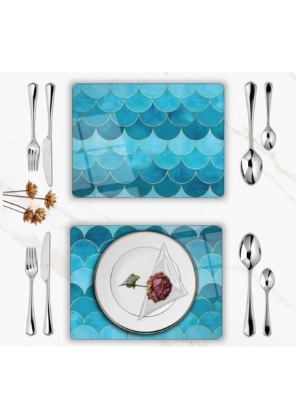 Özel Tasarım Cam Baskılı Mavi Desenler Supla Tekli fiyatları