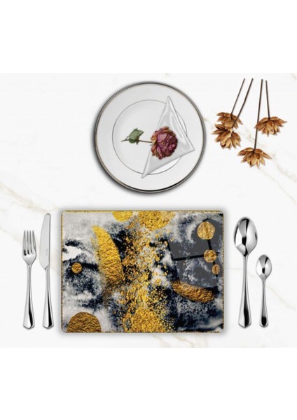 Özel Tasarım Cam Baskılı Gold Desenler Supla Tekli