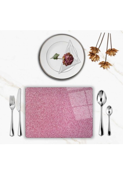 Özel Tasarım Cam Baskılı Pembe Sim Cam Supla Tekli