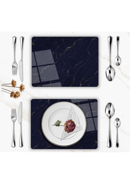 Özel Tasarım Cam Baskılı Mermer Desen Supla Takımı 2 Adet fiyatları