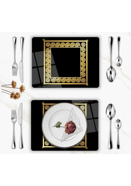 Özel Tasarım Cam Baskılı Gold Desenler Supla Takımı 2 Adet fiyatları