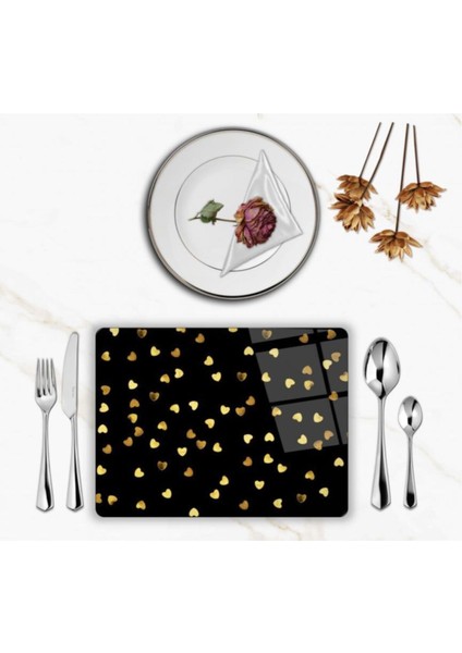 Özel Tasarım Cam Baskılı Kalpler Supla Takımı 2 Adet