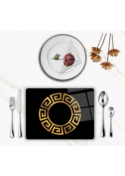 Özel Tasarım Cam Baskılı Gold Supla Takımı 2 Adet