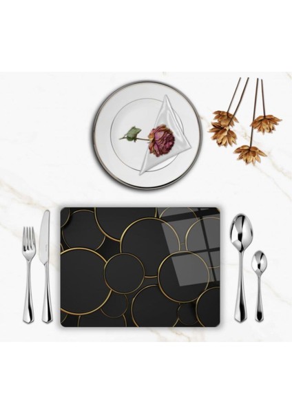 Özel Tasarım Cam Baskılı Gold Halkalar Supla Takımı 2 Adet