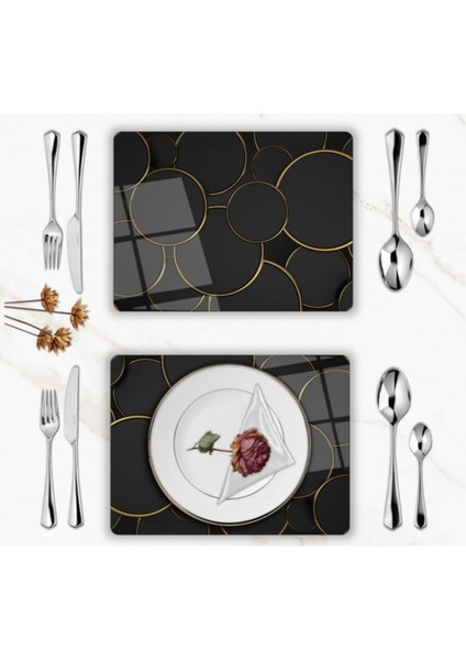 Özel Tasarım Cam Baskılı Gold Halkalar Supla Takımı 2 Adet fiyatları