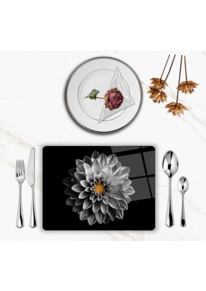 Özel Tasarım Cam Baskılı Çiçek Supla Takımı 2 Adet