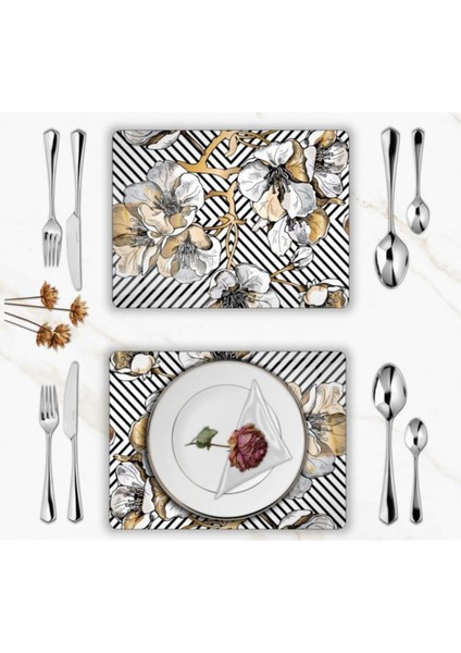 Özel Tasarım Cam Baskılı Gold Çiçekler Supla Takımı 2 Adet fiyatları