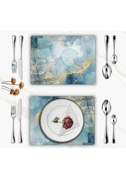 Özel Tasarım Cam Baskılı Mermer Desen Supla Takımı 2 Adet fiyatları