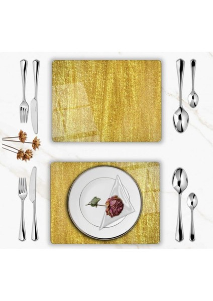 Özel Tasarım Cam Baskılı Gold Desenli Cam Supla Takımı 2 Adet fiyatları