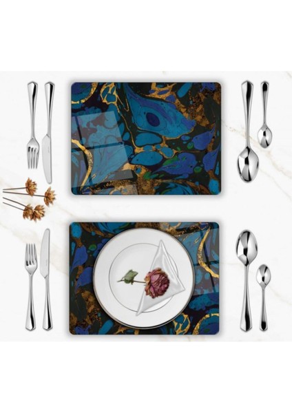 Özel Tasarım Cam Baskılı Mermer Desen Supla Takımı 2 Adet fiyatları