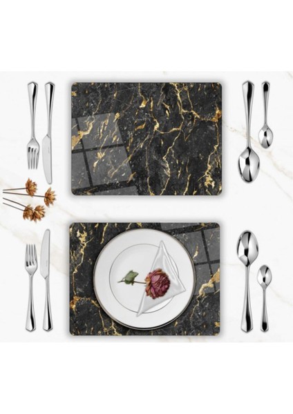 Özel Tasarım Cam Baskılı Mermer Desenli Cam Supla Takımı 2 Adet fiyatları