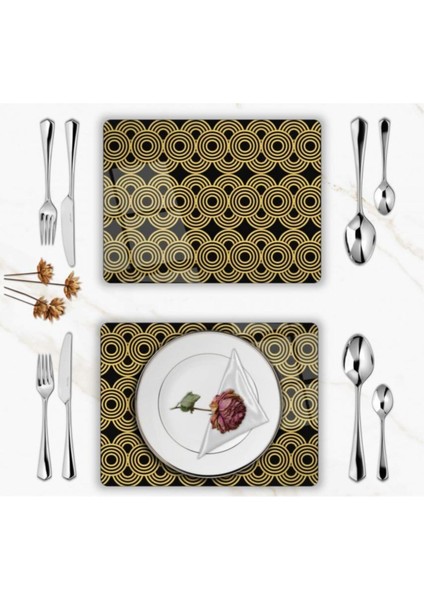 Özel Tasarım Cam Baskılı Gold Desenler Supla Takımı 4 Adet fiyatları