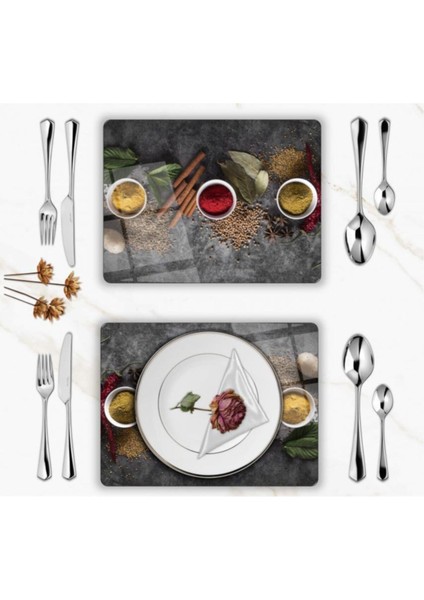 Özel Tasarım Cam Baskılı Baharatlar Supla Takımı 4 Adet fiyatları