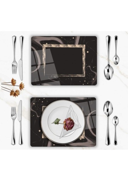 Özel Tasarım Cam Baskılı Gold Desen Supla Takımı 4 Adet fiyatları