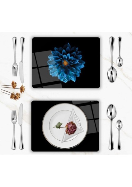 Özel Tasarım Cam Baskılı Çiçek Supla Takımı 4 Adet fiyatları