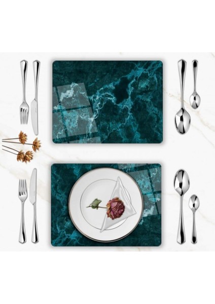 Özel Tasarım Cam Baskılı Mermer Desen Cam Supla Takımı 4 Adet fiyatları