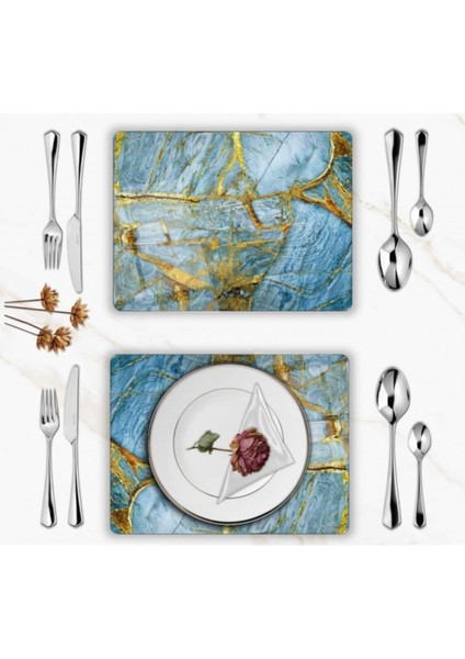 Özel Tasarım Cam Baskılı Mermer Desenli Cam Supla Takımı 4 Adet fiyatları