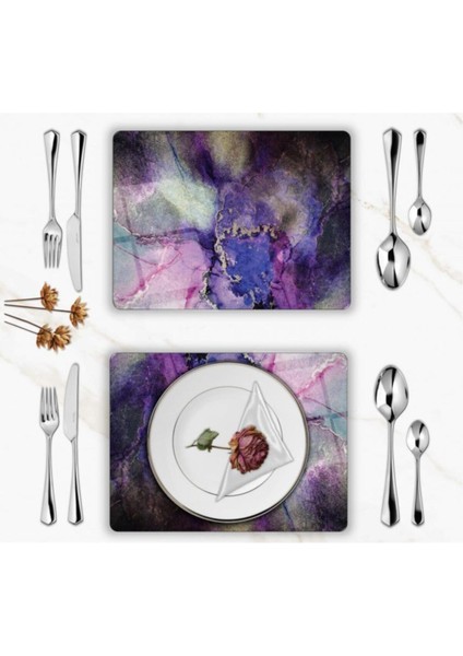 Özel Tasarım Cam Baskılı Mermer Desenli Cam Supla Takımı 4 Adet fiyatları