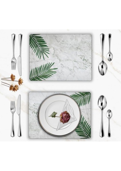 Özel Tasarım Cam Baskılı Mermer Desen Supla Takımı 4 Adet fiyatları