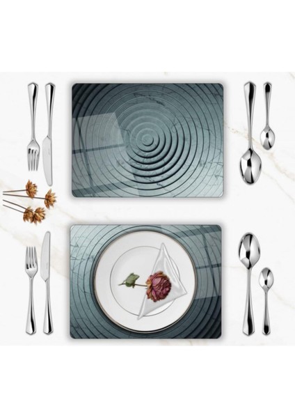 Özel Tasarım Cam Baskılı Mermer Desen Supla Takımı 6 Adet fiyatları