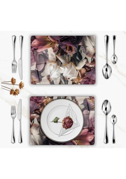 Özel Tasarım Cam Baskılı Çiçekler Supla Takımı 6 Adet fiyatları