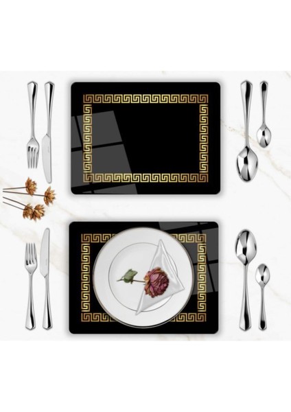 Özel Tasarım Cam Baskılı Gold Desenler Supla Takımı 6 Adet fiyatları