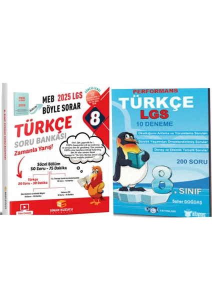 Sinan Kuzucu Yayınları Lgs 2025 Türkçe Soru Bankası ve 10'lu Branş Denemeleri