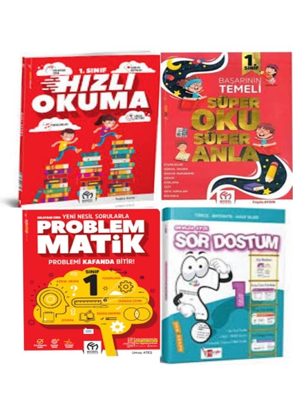 1.sınıf Kolaydan Zora Yeni Nesil Sorularla Problemmatik +Süper Oku Anla +Hızlı Okuma ve Sor Dostum Etkinlikli Soru Bankası