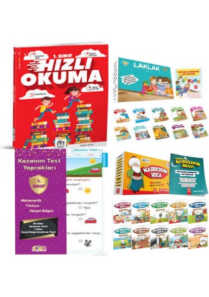 Laklak Hikaye Serisi+ Bizim Nasreddin Hoca ve 1. Sınıf Hızlı Okuma +Kazanım Yaprak Test