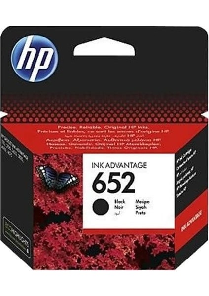 Hp F6V25AE 652 Siyah Kartuş Mürekkebi  (  1  Adet  )