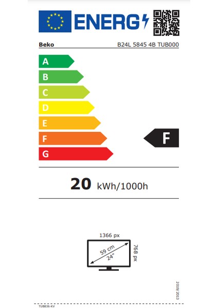 B24L58454B 24" 60 Ekran Uydu Alıcılı HD Ready LED TV